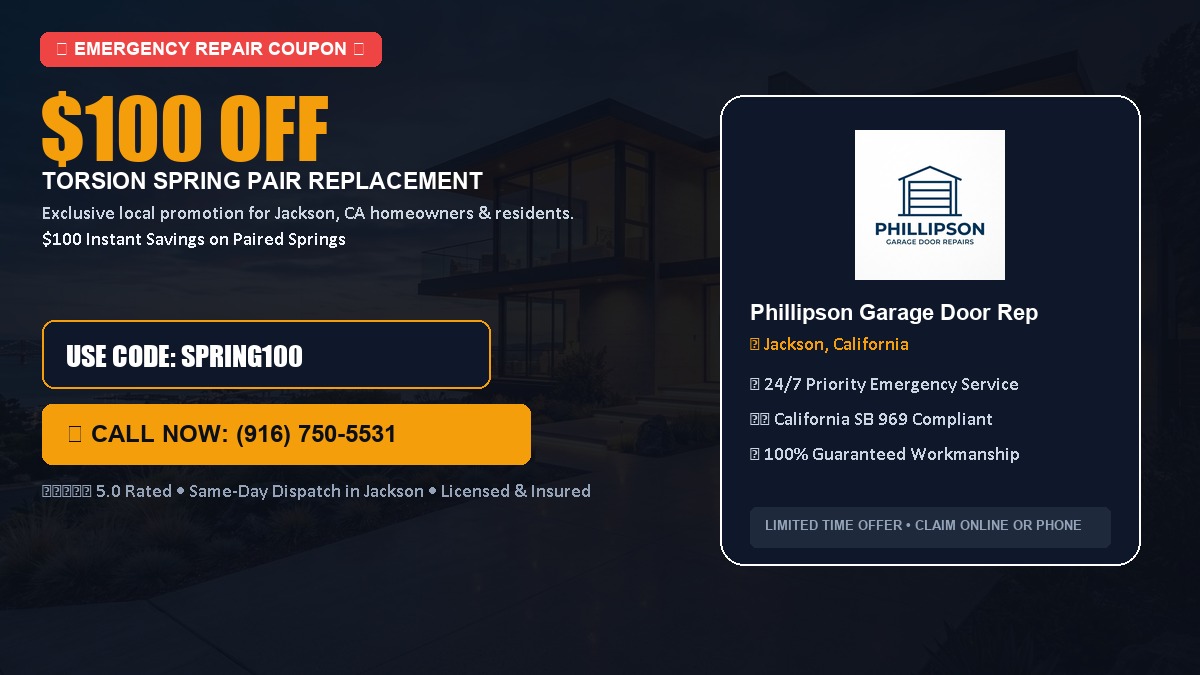 $100 OFF Heavy-Duty Torsion Spring Pair Replacement in Jackson, CA